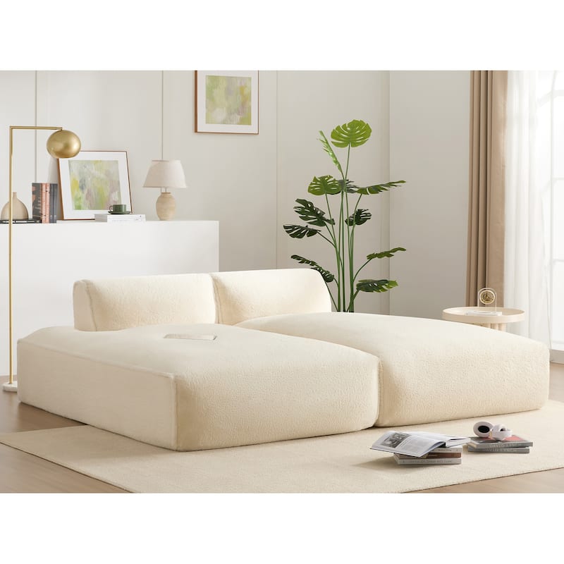 Oversized Modular Sectional Sofa,Fully Compressed,Spacious Foam-Filled Sofa Bed,2 PC Free Combination,No Assembly Required