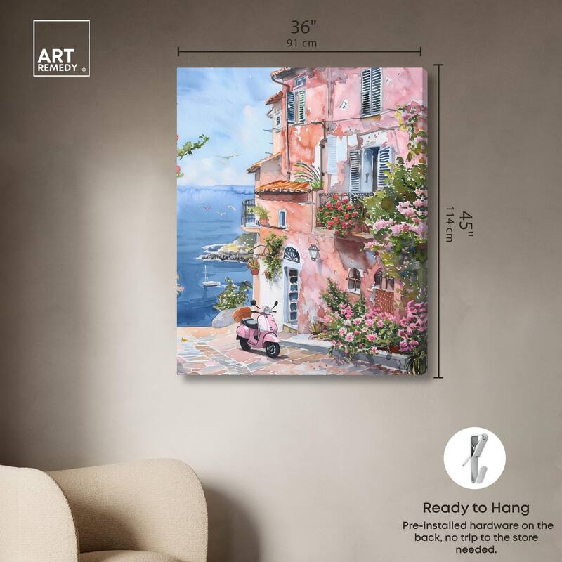 Lush Coastal Villa II Canvas by Art Remedy, Gallery Wrapped