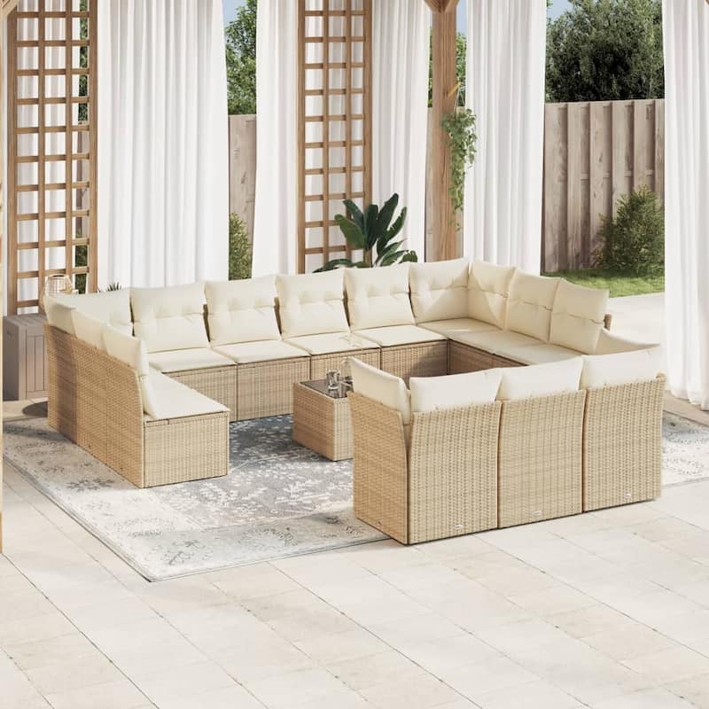 vidaXL Garden Sofa Set Beige - 21.7 x 21.7 x 14.6