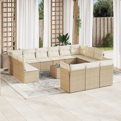 vidaXL Garden Sofa Set Beige - 21.7 x 21.7 x 14.6