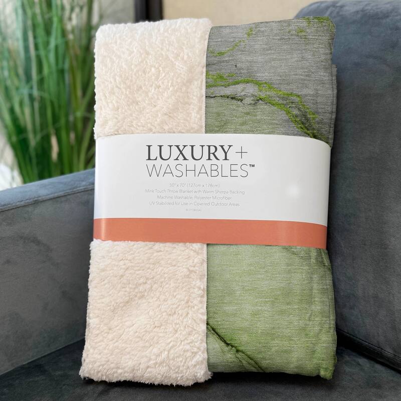 Premium Machine Washable Abstract Contemporary Sherpa Throw Blanket
