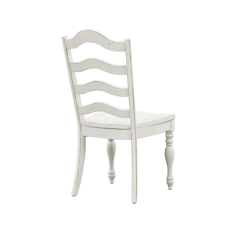 Magnolia Manor Antique White Weathered Bark 6 Piece Leg Table Set