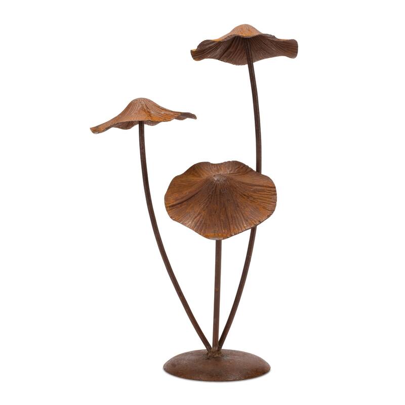 Mushroom Outdoor Garden Statue - 18.25" - Bronze