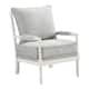 Kaylee Spindle Chair in Fabric with White Frame - Light Grey