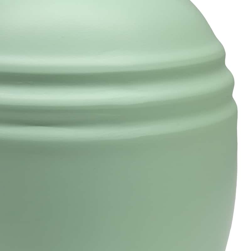 Ceramic Mini Jar Table Lamp with Fabric Drum Shade for Bedroom, Living Room - 6 x 6 x 13 in. (L x W x H)