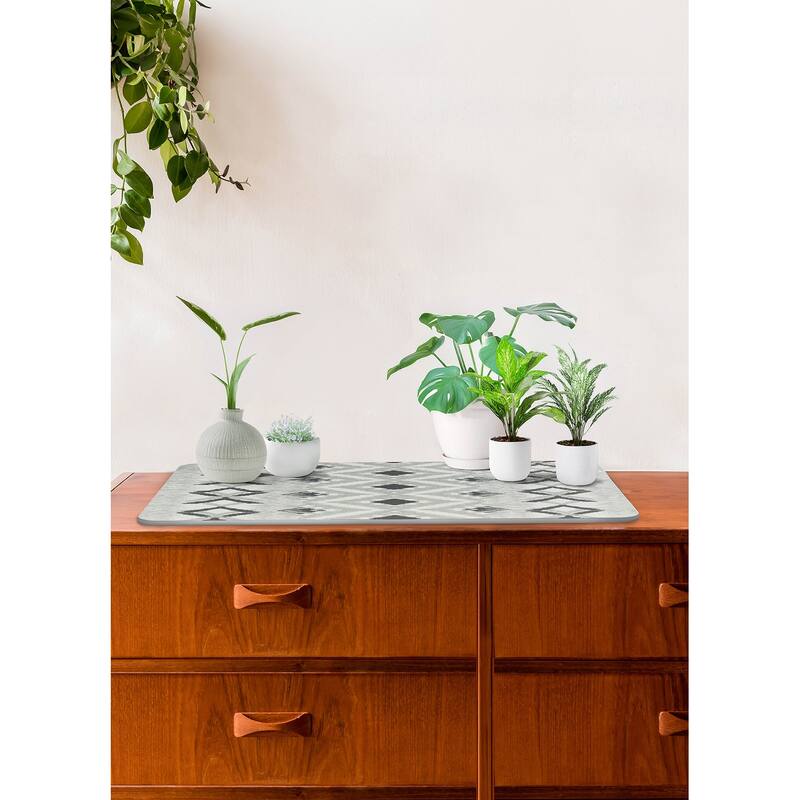 FloorPops Dierdre Grey Stone Quick Drying Mat