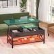 preview thumbnail 12 of 27, Lift Top Coffee Table with LED Lights and USB Port, Modern Farmhouse Convertible Dining Table