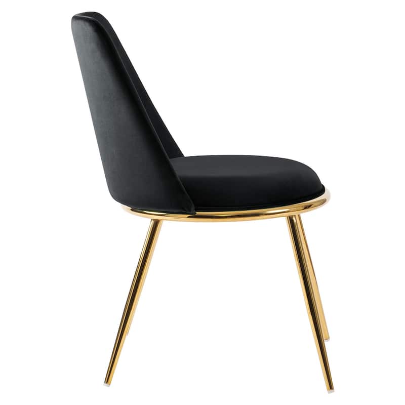 Velvet Upholstered Dining Chairs with Metal Legs, Set of 2/4 - 18.5" W x 21.46" D x 32.28" H