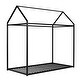 preview thumbnail 6 of 12, Twin Size Metal House Bed Frame for Kids, Adjustable Platform Bed with Slats, No Box Spring Needed, Creative Playhouse Design