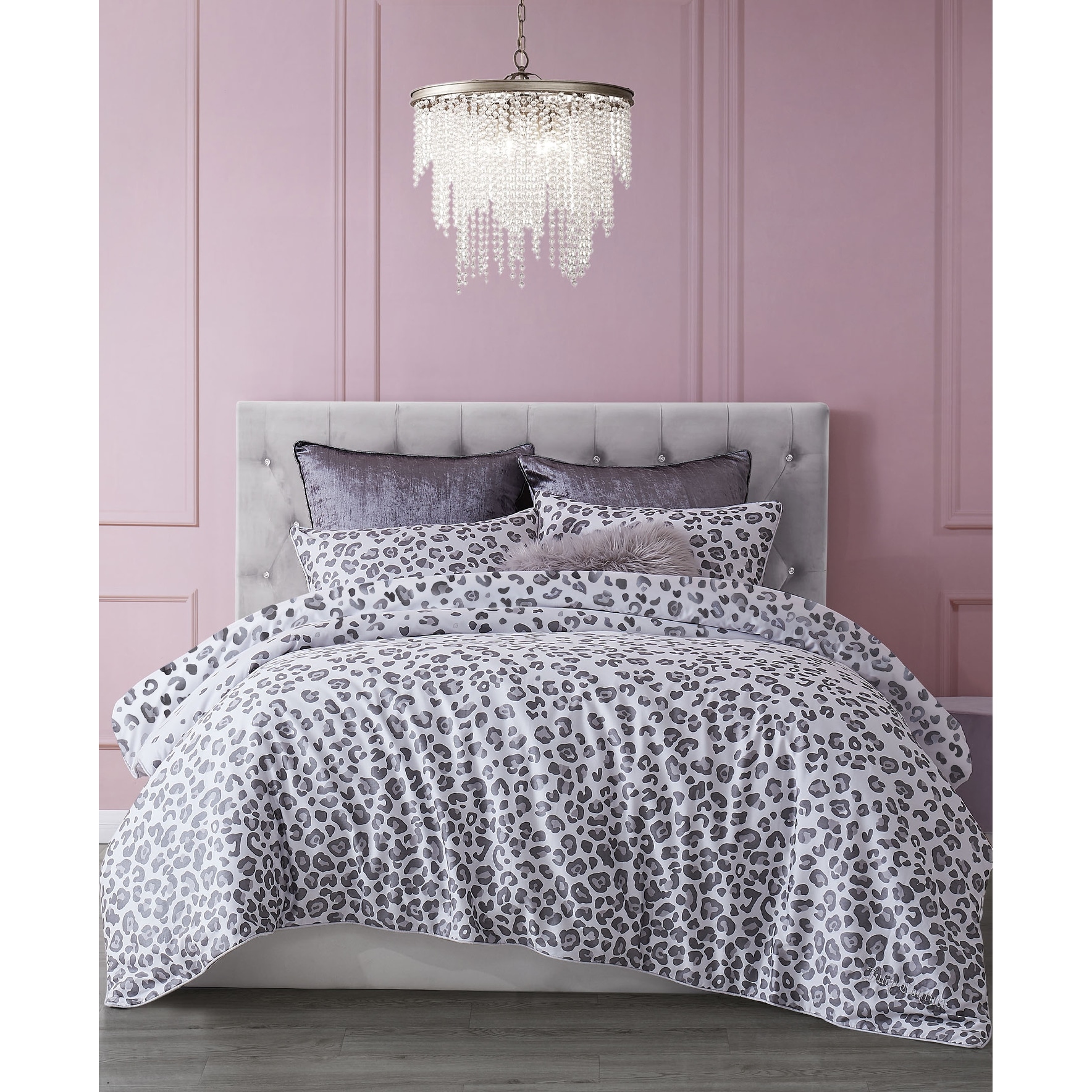 Juicy Couture Pearl Leopard Comforter Sets, Grey - On Sale - Bed
