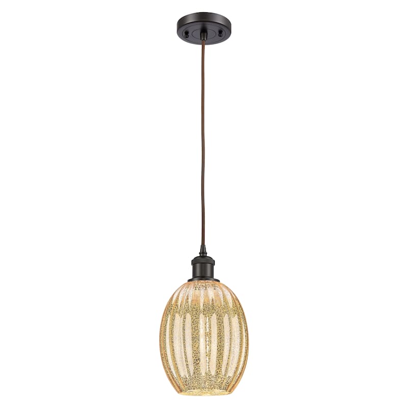 Innovations Lighting Endless Possibilities Ballston - Preston - 1 Light 6" Bulb Shade Cord Hung Mini Pendant - Mercury/Oil Rubbed Bronze