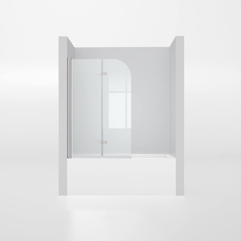 i-Homare 35 in. W x 55 in. H Frameless Tempered Glass Tub Door