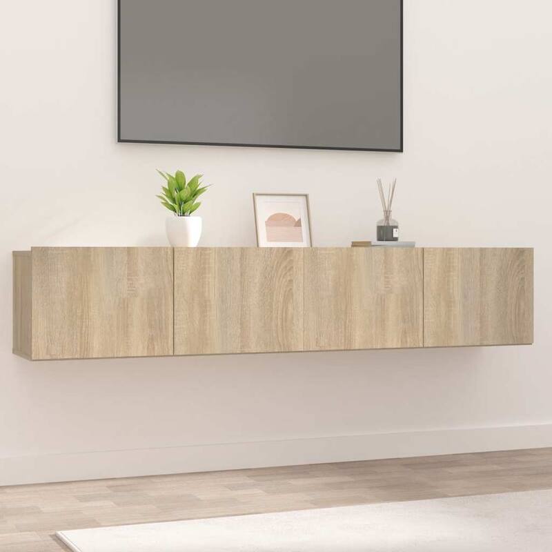 vidaXL TV Cabinet Set of 2 Sonoma Oak Engineered Wood - 13.8 x 31.5 x 15.7 in