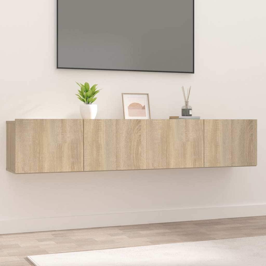vidaXL TV Cabinet Set of 2 Sonoma Oak Engineered Wood - 13.8 x 31.5 x 15.7 in
