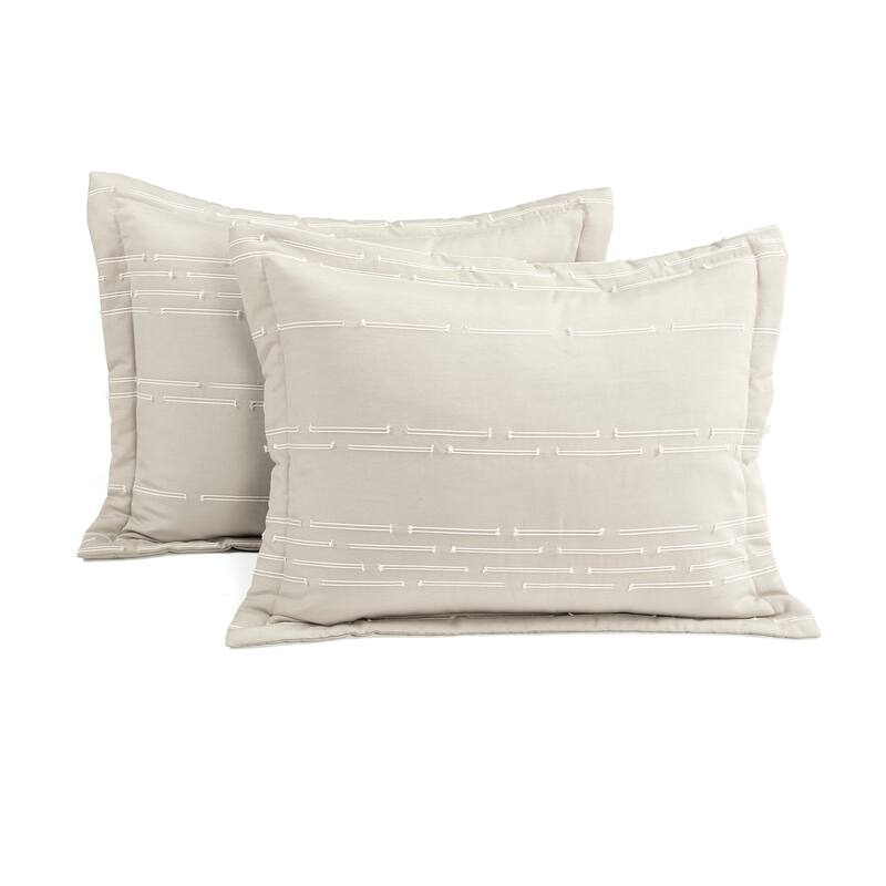 Lush Decor Clipped Stripe Jacquard Comforter 3 Piece Set