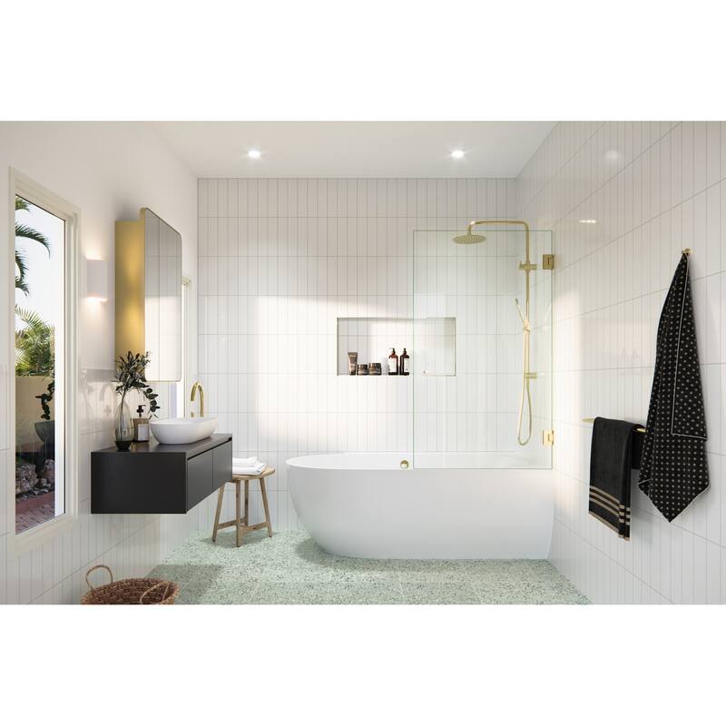 Glass Warehouse GW-B-DO-34 Albedo 58" High x 34" Wide Hinged Frameless