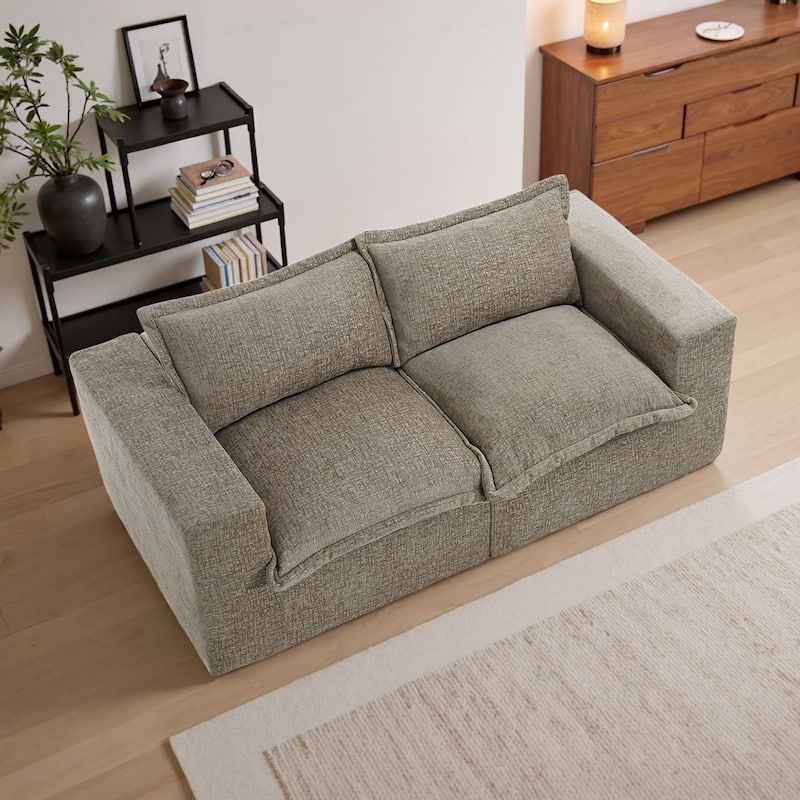 Comfy Cloud Chenille Upholstered Sectional Sofa with Pillow-Top Cushion