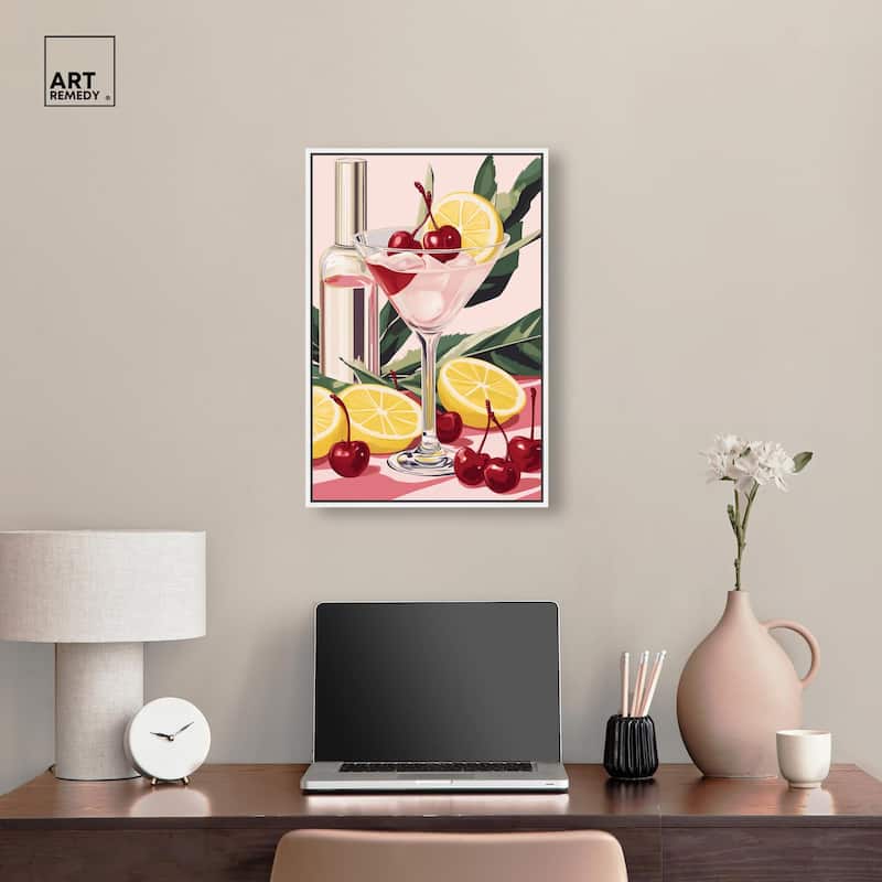 Cherry Lemon Drink Canvas by Art Remedy