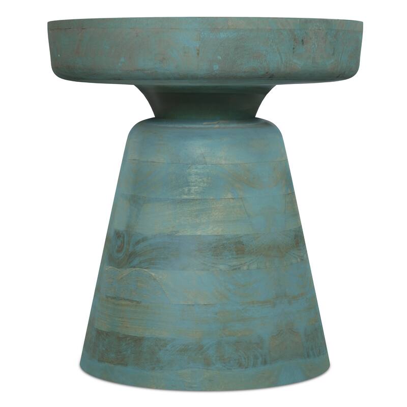 WYNDENHALL Krentz SOLID MANGO WOOD 16 inch Wide Round Contemporary Rustic Accent Table