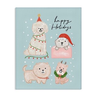 Stupell Winter Puppies Fluff Collection Canvas Wall Art Design By Nina