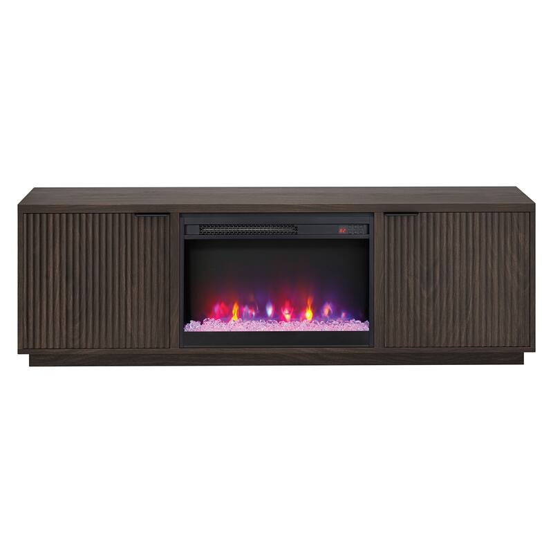 Mansfield Rectangular TV Stand with 26" Crystal Fireplace for TV's up to 78" - 70" Wide