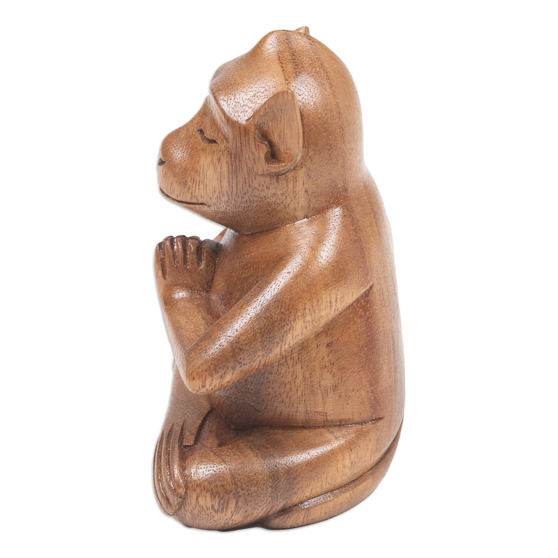 Novica Handmade Joyous Apprentice Wood Statuette