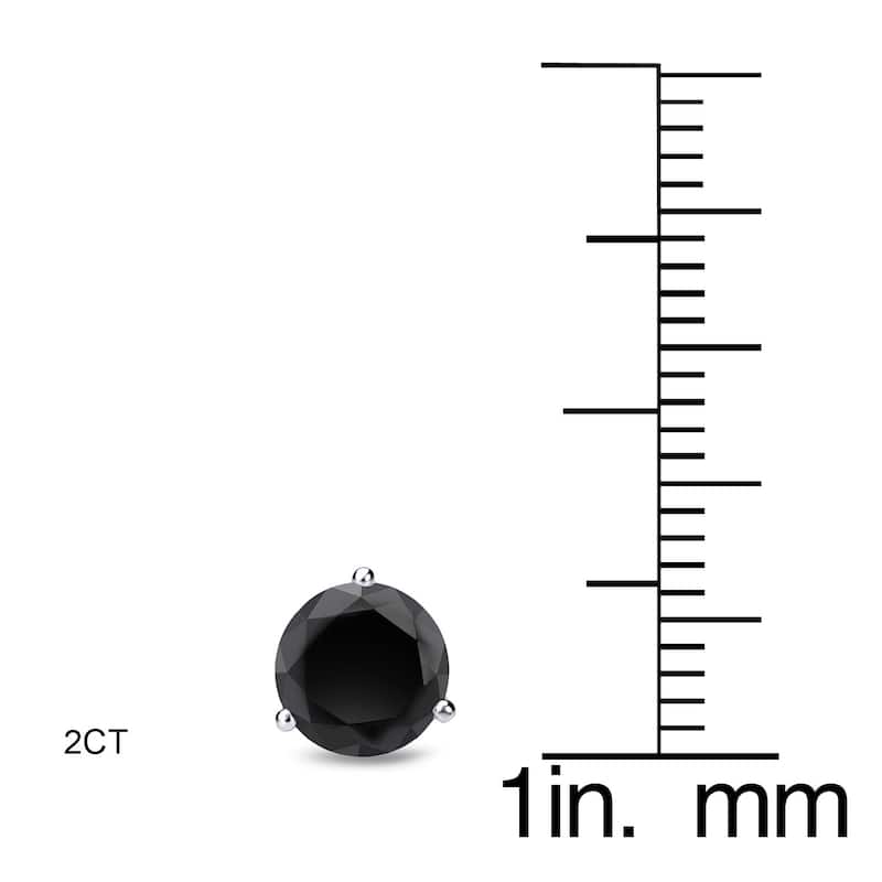 Auriya 1/2 to 4ctw Black Diamond Stud Earrings 14k White Gold Martini-set Pair - 2ctw