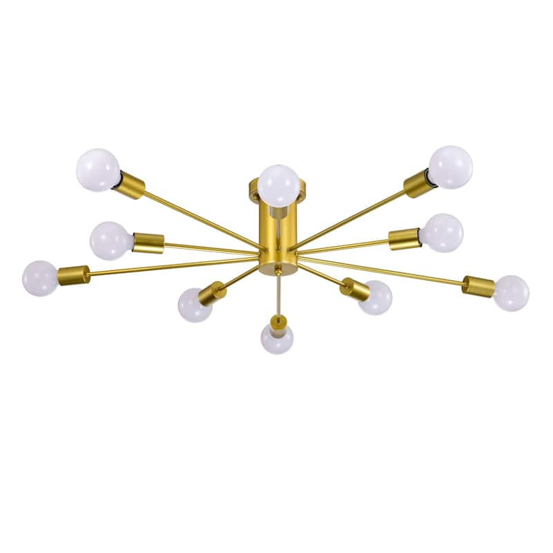 Pimlin 10-Light Baton Style Semi-Flush Mount Ceiling Lamp