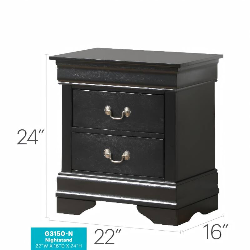 Chic Black Nightstand - Compact & Stylish for Any Bedroom