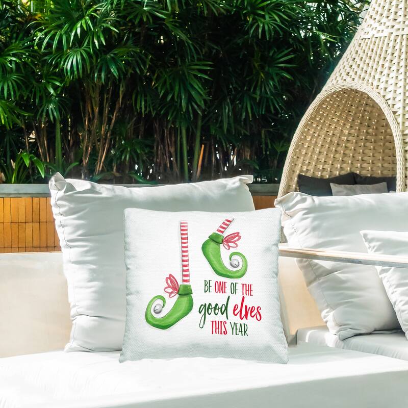 Stupell Festive Be A Good Elf Printed Outdoor Throw Pillow Design by Dogwood Portfolio
