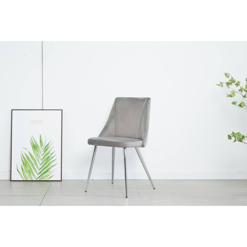 Modern Grey Velvet Dining Chairs