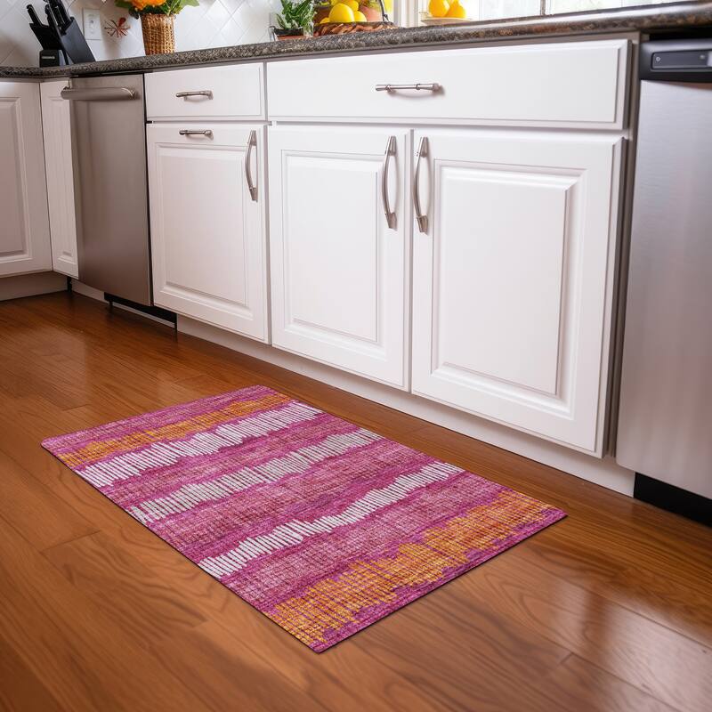 Premium Washable Super Soft Modern Sketches Mayfield Rug - Blush - 1'8" x 2'6"