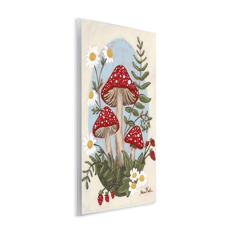 Stupell Cottage Mushrooms & Blooms Wall Plaque Art Design By Sara Baker