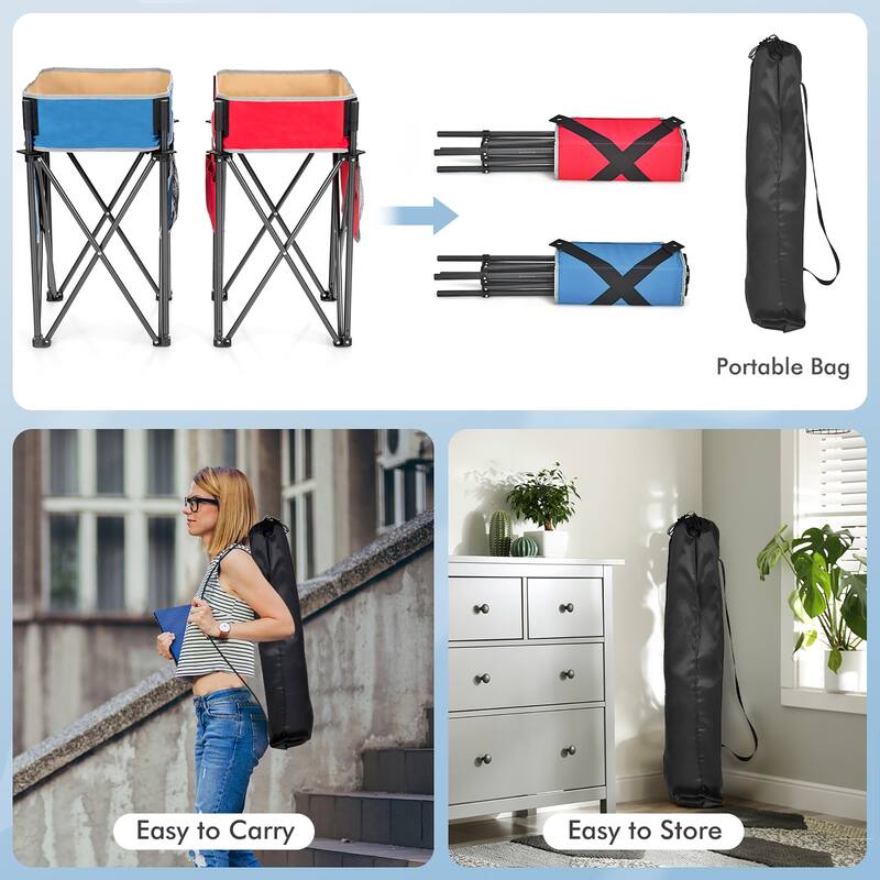 Costway 2 PCS Folding Camping Tables w/ Large Capacity Storage Sink - See Details