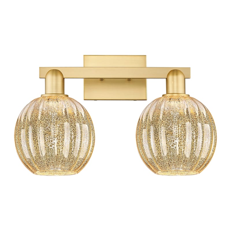 Innovations Lighting 716-2W-12-16 Preston Vanity Preston 2 Light 16" - Satin Gold / Mercury