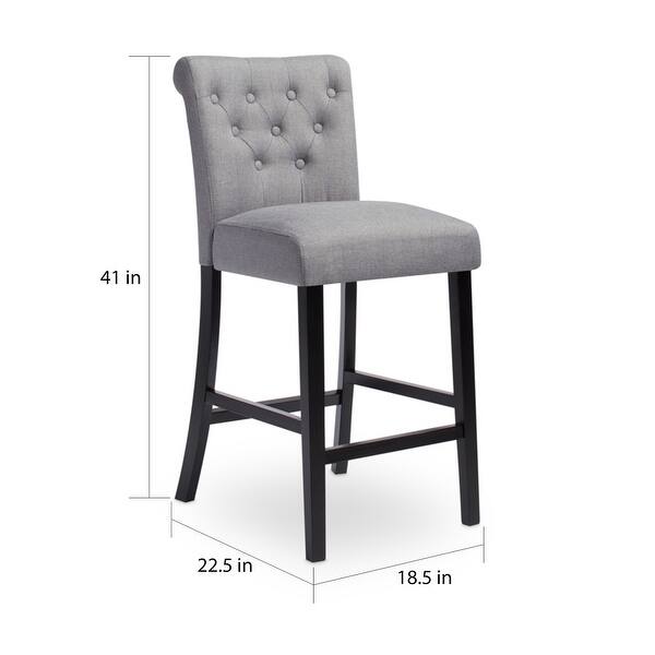 Sopri Upholstered Rolled Back Tufted Counter Chairs (Set of 2) Bed