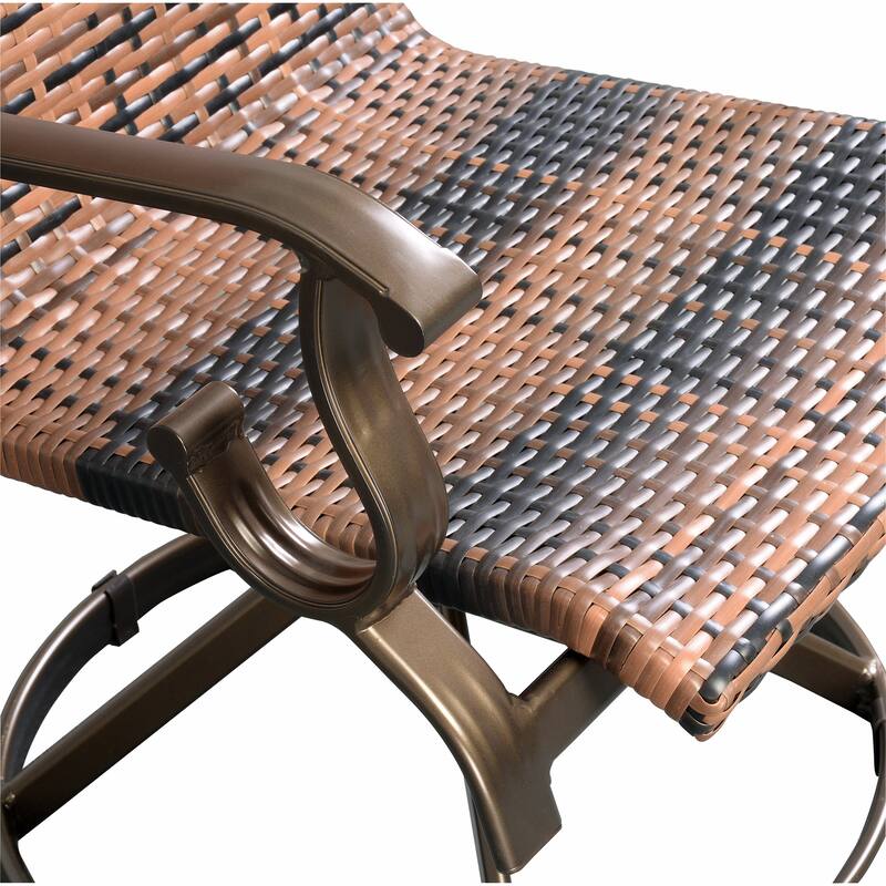 Set of 2 Westin Swivel Rocking Wicker Patio Dining Chairs- Brown