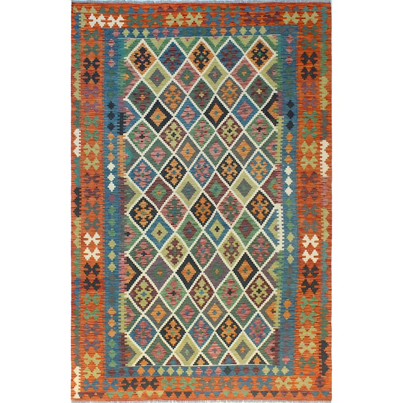 Flatweave Moushgan Rust/Grey Rug - 6'6" x 9'10"