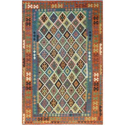 Flatweave Moushgan Rust/Grey Rug - 6'6" x 9'10"