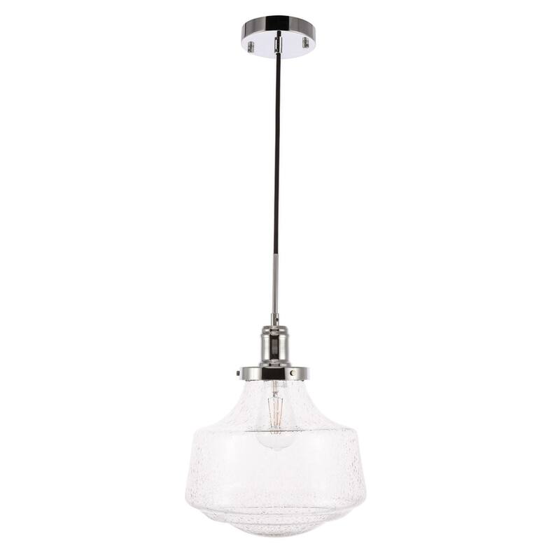 Klyli 11-inch 1-light Clear Seeded Glass Hanging Pendant