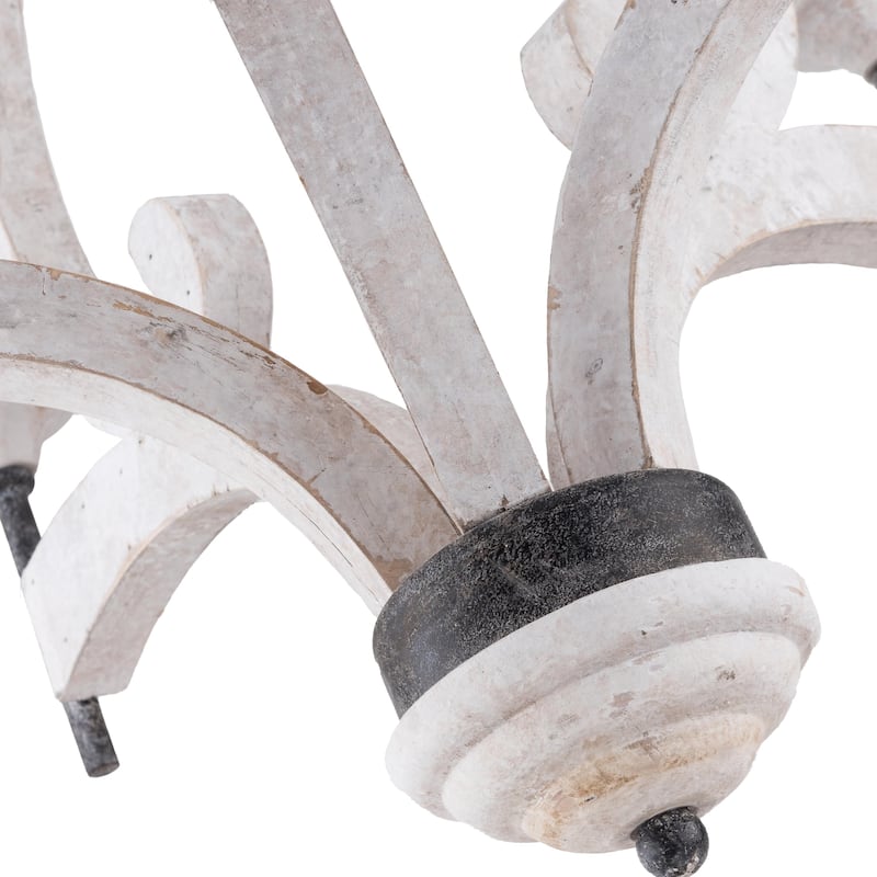 French Vintage Style Francisville Chandelier with Washed White finish - 24