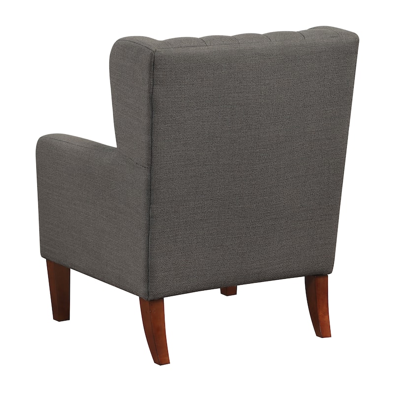 Clark 30" Modern & Contemporary Textured Fabric Button-Tufted Wing Back Accent Chair