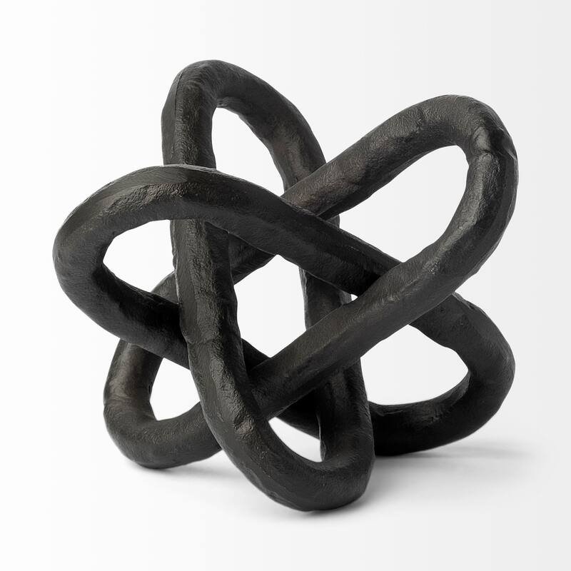 HomeRoots 10" Black Metal Chain Link Tabletop Sculpture
