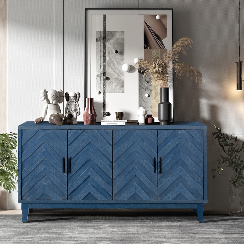 4-Door Wooden Entryway Cabinet