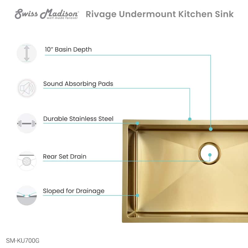 Rivage 30 x 18 Undermount Kitchen Sink