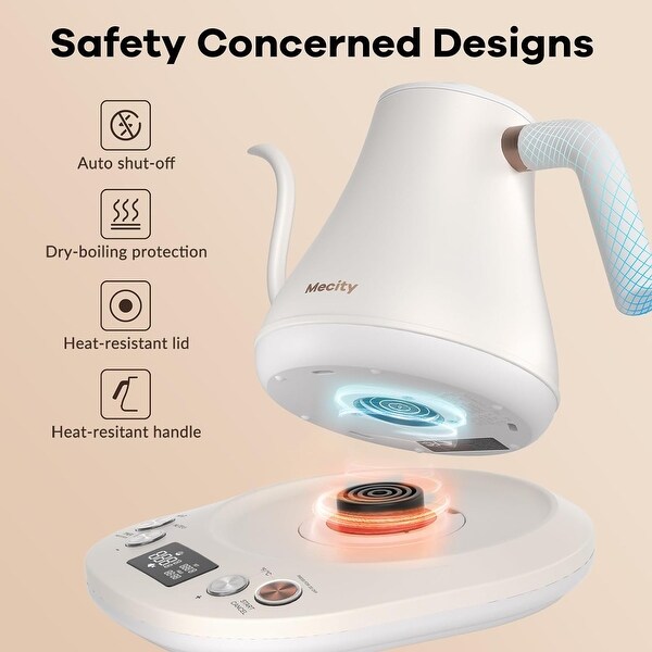 Electric Gooseneck Kettle With LCD Display Automatic Shut Off