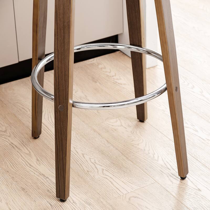 Glitzhome Modern 3-Piece Wooden Swivel Bar Stools & Height Adjustable Pub Table Set