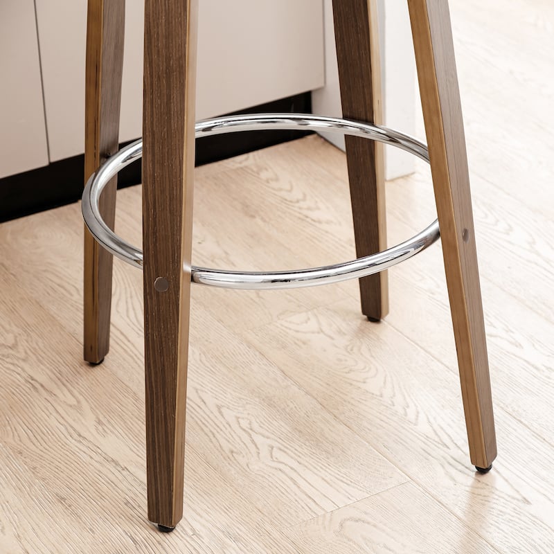 Glitzhome Small Space Set of 3 Swivel High Bar Stool Kitchen Chairs & Square Wood Top Pub Table
