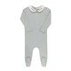 preview thumbnail 3 of 11, Ely's & Co. Organic Wide Rib Embroidered Scallop Collar Footie Collection Blue - 1 Months