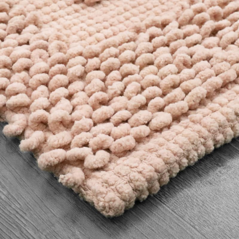 Sophie Border Ultra-plush Chenille Non-Slip Cotton Bath Mat (Set of 2)